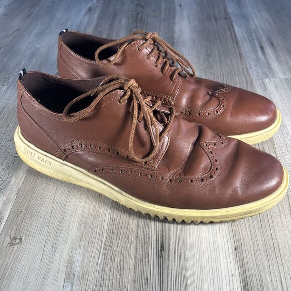 Cole Haan Grand Wingtip Oxford British Tan Brown Men's Shoes Size 11 - Picture 1 of 10